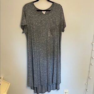 LuLaRoe Heather Gray Blue Midi Dress